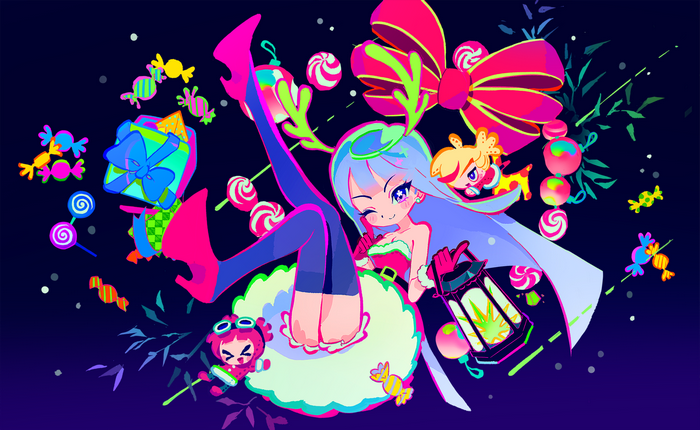 MuseDash girl with candy and gifts