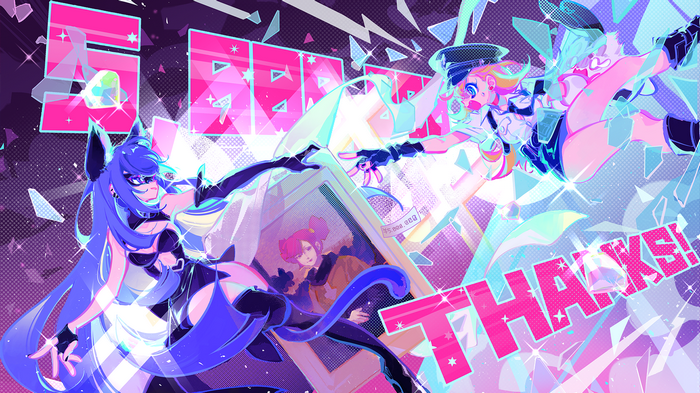 Muse Dash Anime Girls with Cat Ears and Police Hats