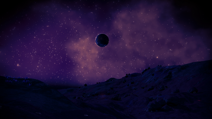 No Man's Sky: Planet in a Starry Purple Sky