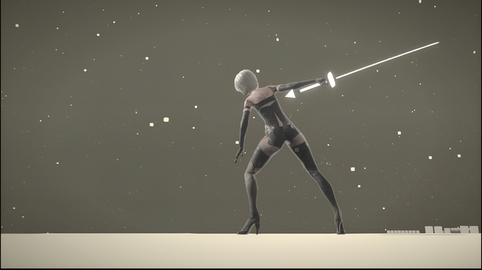 A2 with a sword in Nier: Automata