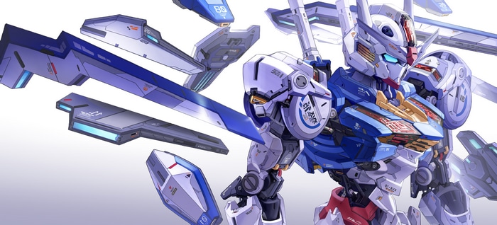 Mobile Suit Gundam Aerial with detached parts