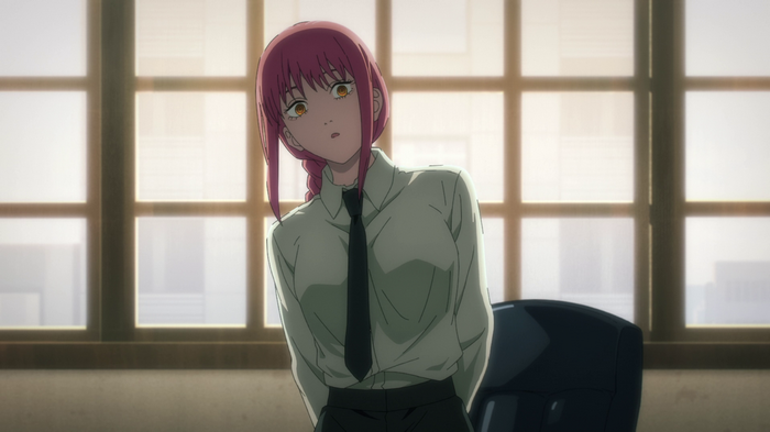Makima from Chainsaw Man in an office