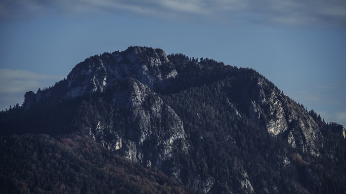 4K Mountain Landscape with Trees and Sky