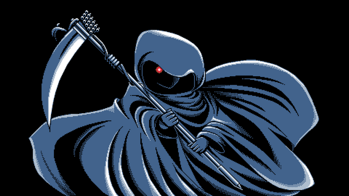 Grim Reaper with Scythe Pixel Art