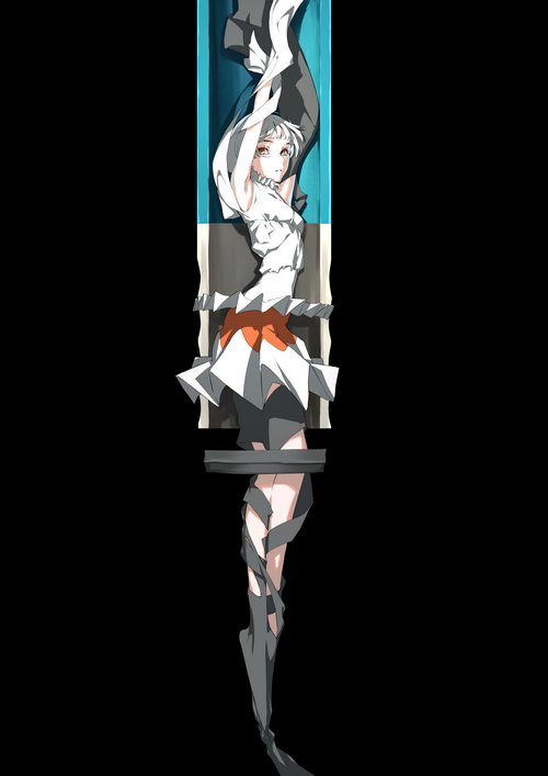 Nico Tina in a white dress