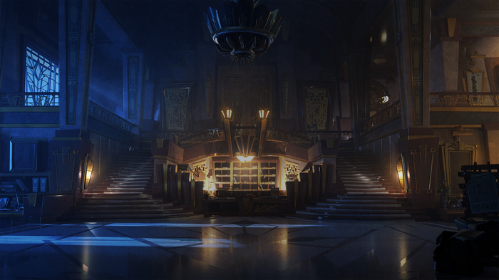 Luigi's Mansion 3 Art: Grand Foyer with Staircases