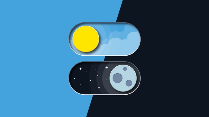 Day and night toggle switch with sun and moon