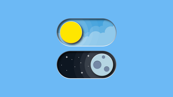 Day and night toggle switch illustration
