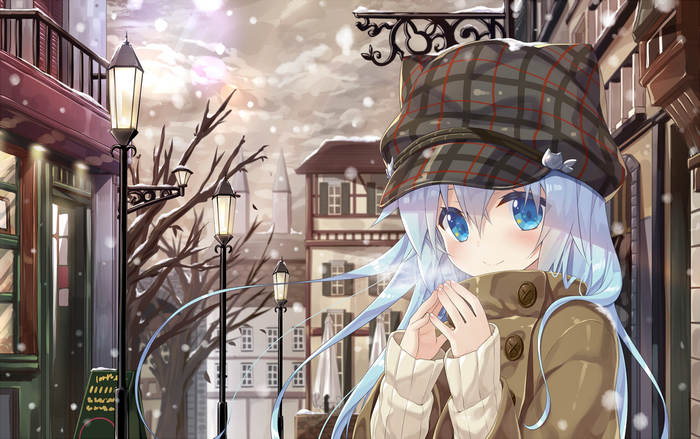 Kantai Collection's Hibiki in a Snowy Town