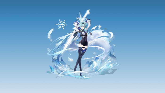 4K Genshin Impact Eula with Ice and Snow
