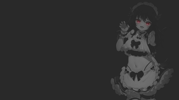 Cat girl in maid outfit with red eyes