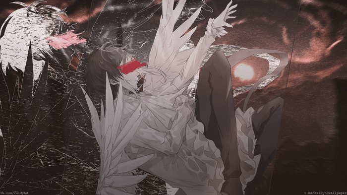 4K Bungou Stray Dogs anime art with wings