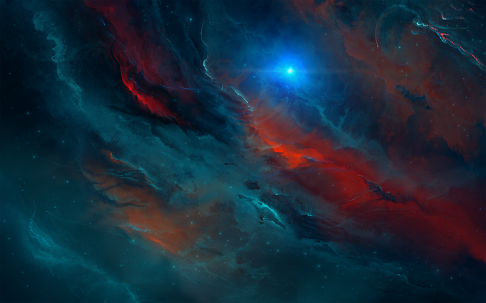 4K Nebula with a Bright Star