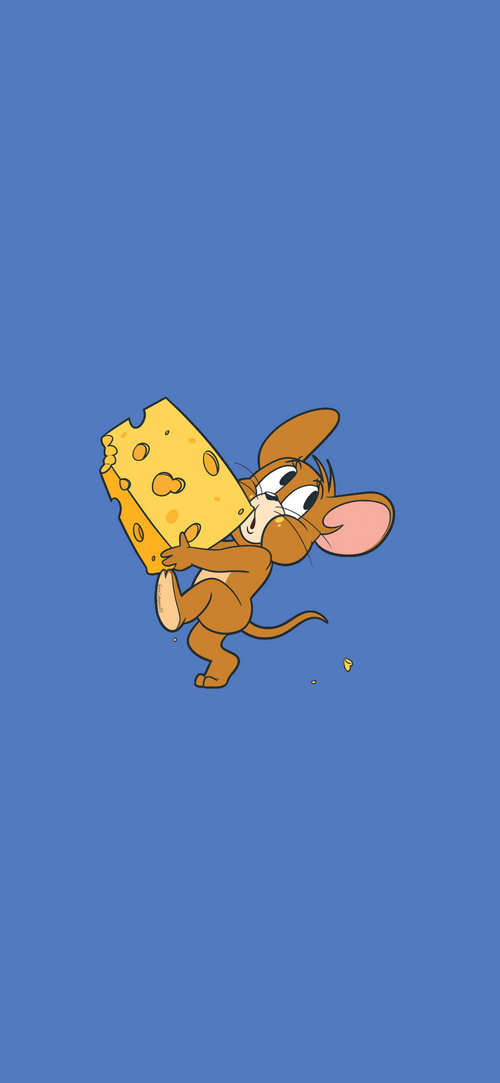 Jerry the mouse holding a large piece of cheese