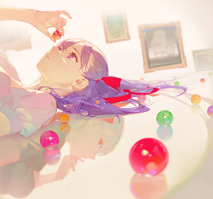Matou Sakura from Fate/Stay Night with marbles