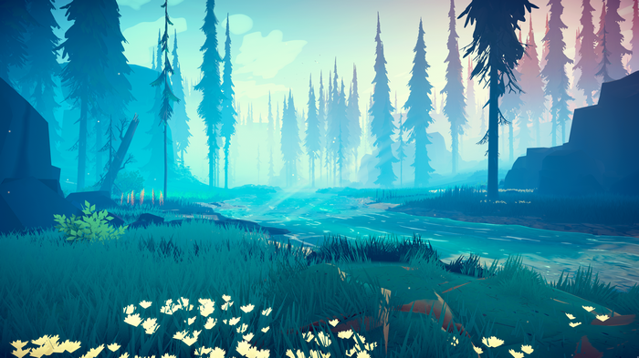 4K Among Trees Forest Landscape