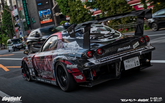 Houshou Marine Itasha Mazda RX-7 in Japan