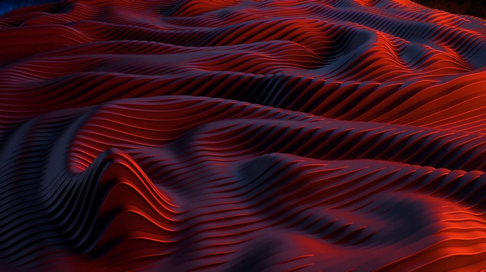 4K abstract red and dark wavy lines texture