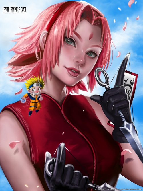 Sakura and Naruto fan art