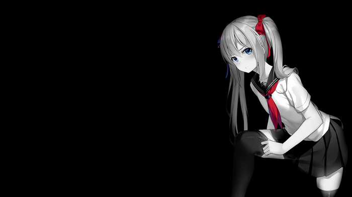 4K Anime Girl in School Uniform with Twintails