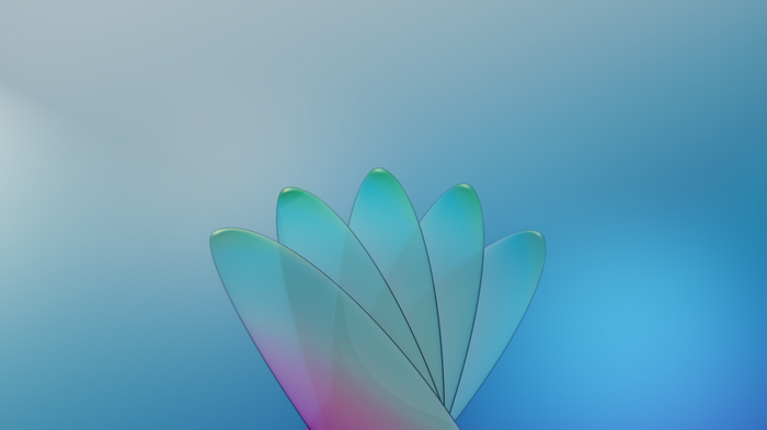 Abstract glass petals with gradient background