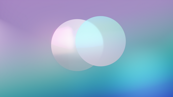 Glassmorphism gradient with two translucent circles