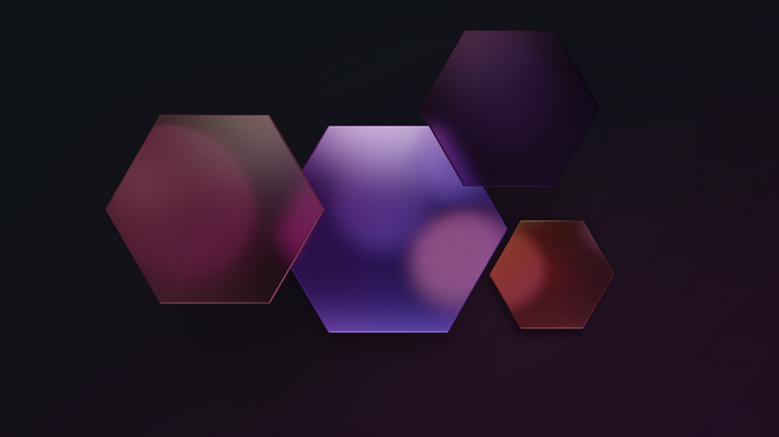 Abstract Hexagons with Gradient Glass Effect
