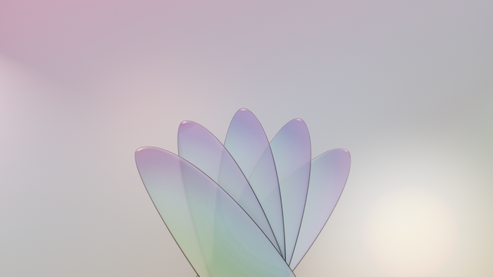 Blender glassmorphism gradient flower petals