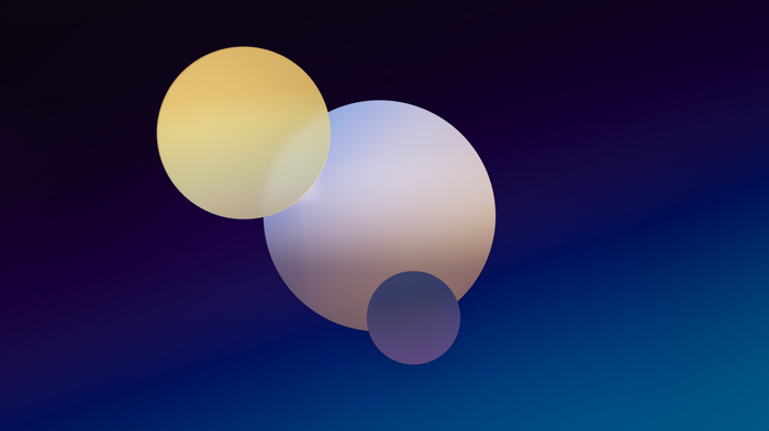 Blender glassmorphism spheres with gradient background