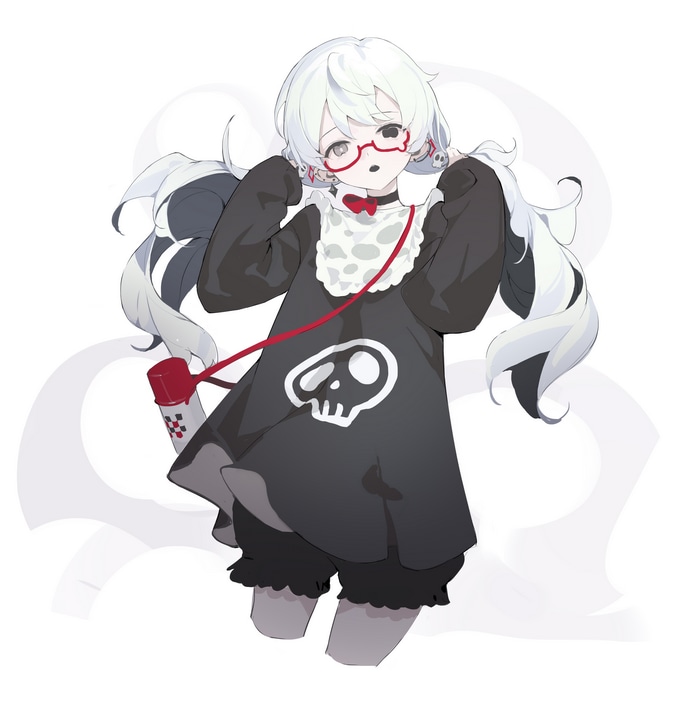 Anime girl with twintails and glasses