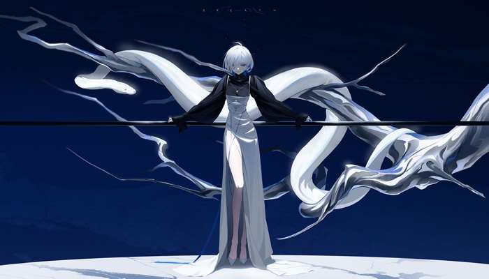 4K TZ BARD with white hair and blue eyes