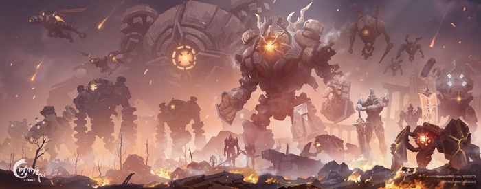 4K Genshin Impact robots in ruins