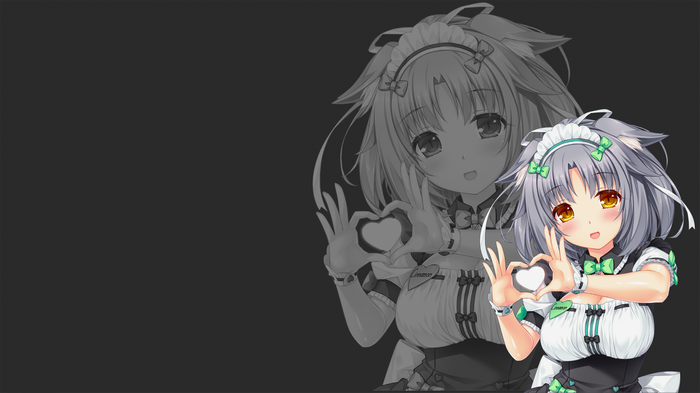 Cinnamon from Nekopara making a heart shape