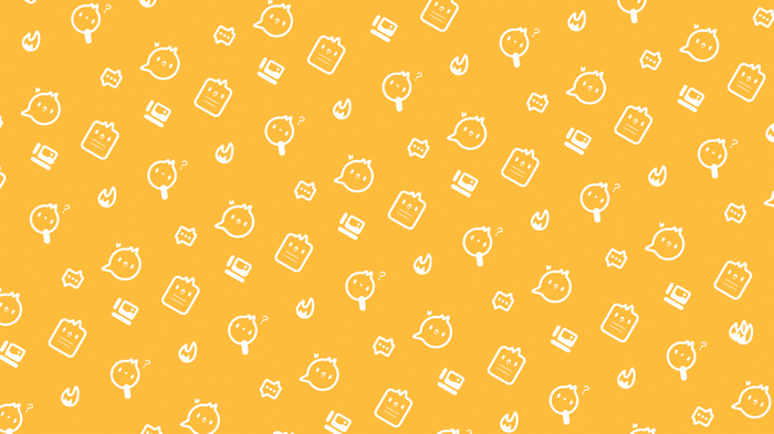 4K yellow background pattern with cute icons