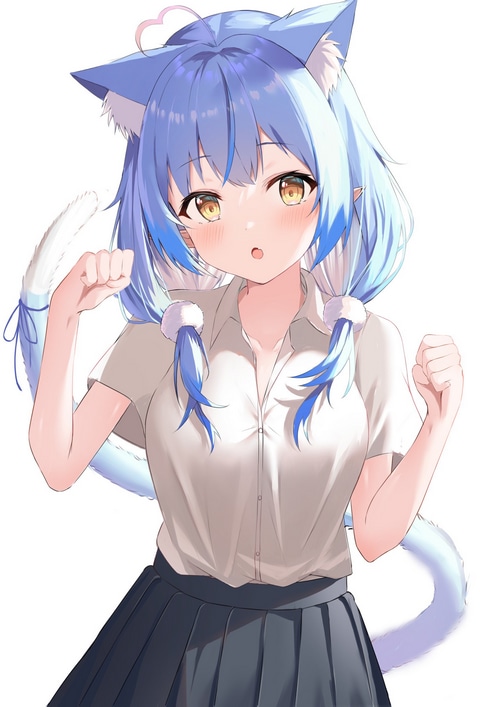Yukihana Lamy Cat Girl Anime Portrait