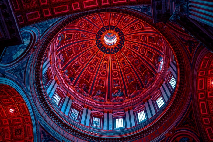 Interior of St. Peter's Basilica Dome, Vatican City