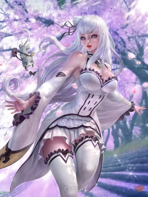 Emilia and Puck from Re:Zero fan art