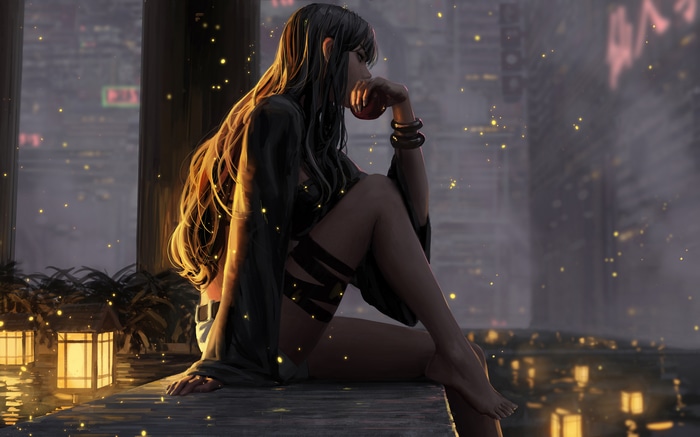 4K concept art of a woman by GUWEIZ