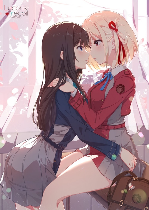 Lycoris Recoil fan art of Chisato and Takina