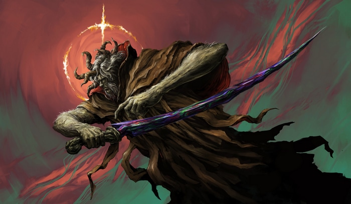Elden Ring character with a glowing sword