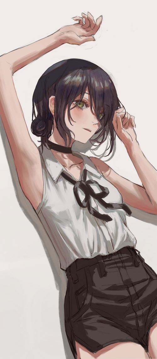 Reze from Chainsaw Man with arms raised