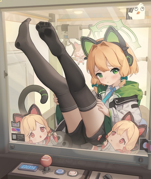 Blue Archive Cat Girl in Claw Machine