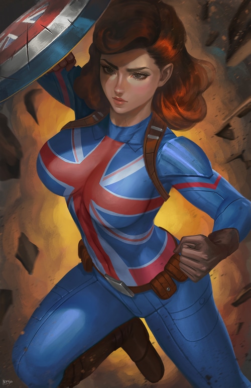 Peggy Carter as Captain Britain fan art