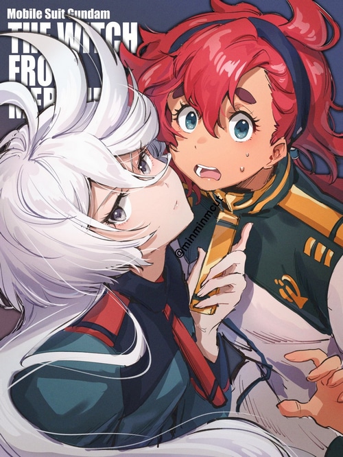 Suletta Mercury and Miorine Rembran from Mobile Suit Gundam