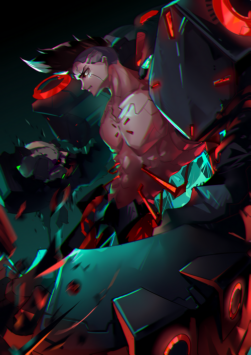 Adam Smasher from Cyberpunk: Edgerunners breaking apart