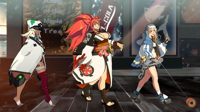 Baiken, Bridget, and another woman walking