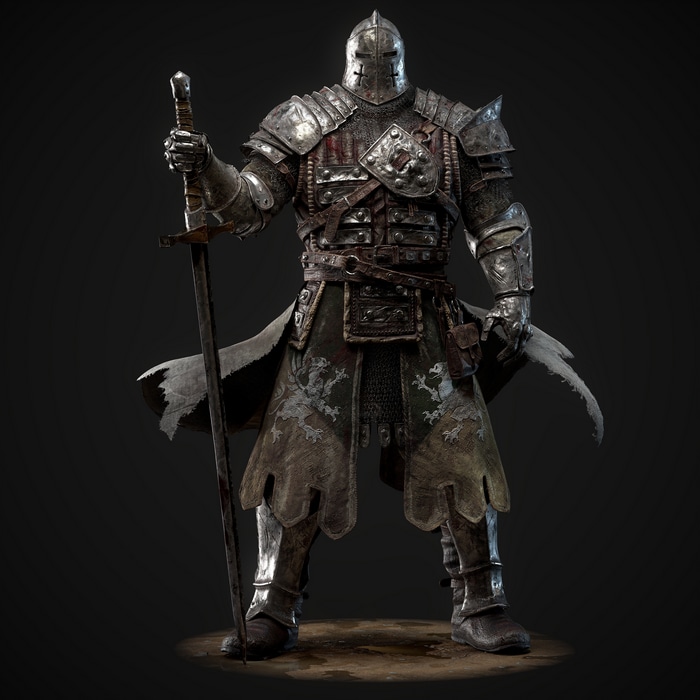 Knight in full armor holding a sword