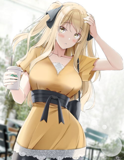 Satouin Reiko from Ao no Kanata no Four Rhythm with Starbucks