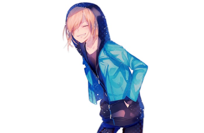 Yuri Plisetsky in a blue hoodie