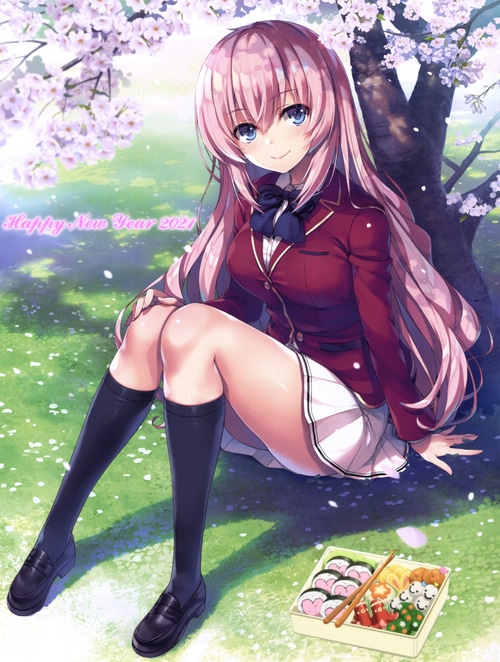 Ichinose Honami with Bento under Cherry Blossoms